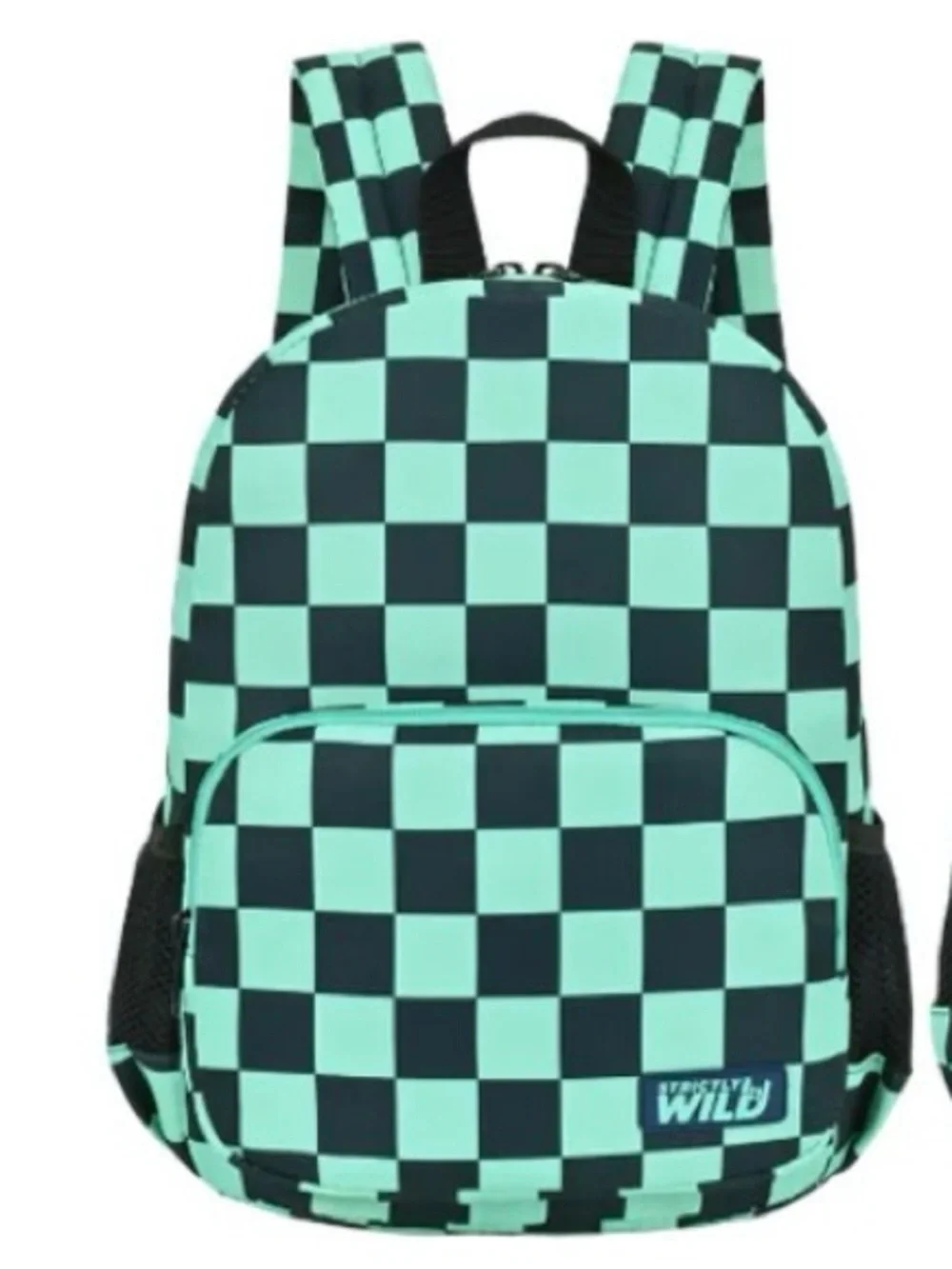 Mint Green Checkered Mini Backpack -